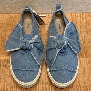 Zara Denim Slip-on Sneakers with Bow size 32/13.5